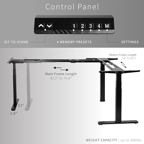 VIVO White Electric Corner 3 Leg Standing Desk Frame, DESK-V130EW - Image 4