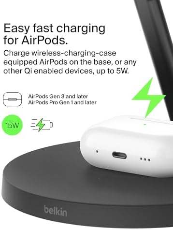 Belkin Qi2 15W Wireless Charging Station, 3 in 1 iPhone Charger, (Pack of 6) - Image 5