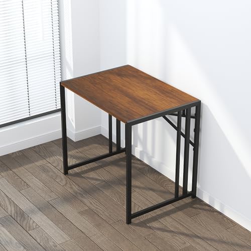 Lutown-Teen 32 inch Folding Small Desk, Mahogany - Image 7