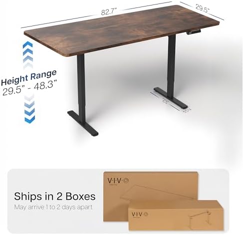 VIVO Rustic Vintage Brown 83 x 30 in Standing Desk, DESK-KIT-E2B84-30N - Image 3