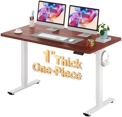 SANODESK One-Piece 1'' Thick Height Adjustable Standing Desk 55''x28'' by sanodesk