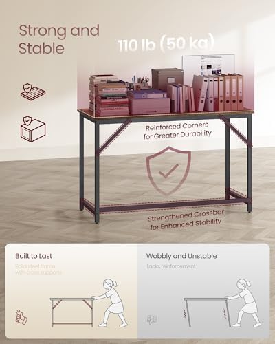 VASAGLE Computer Desk, Steel Frame Gaming Desk for Home Office, 47.2 Inch - Image 5