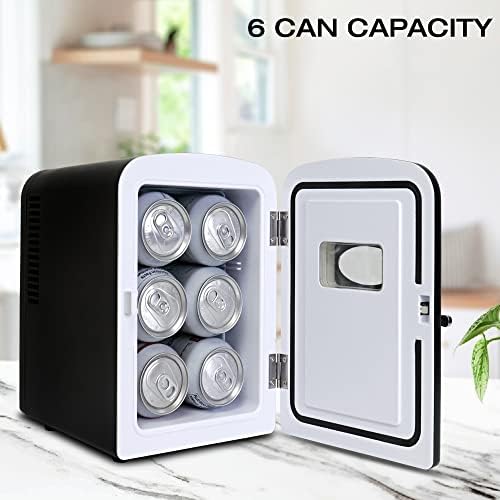 Koolatron Mini Fridge- Black Refrigerator 6 Can Portable Cooler for Bedroom Office Dorm Car Compact Fridge for Drinks Makeup Skincare Dual Power 12V 110V - Image 3