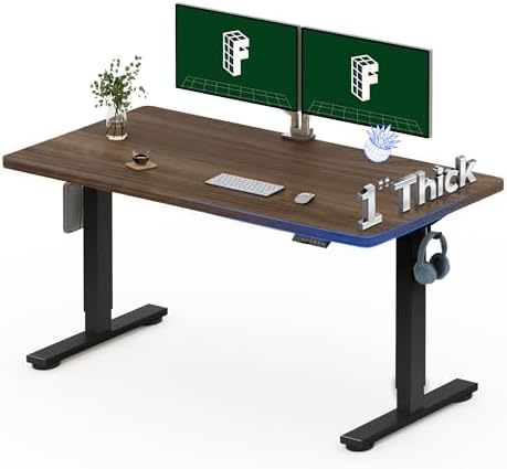FLEXISPOT 55"x28" Electric Standing Desk, Black Walnut by Unknown