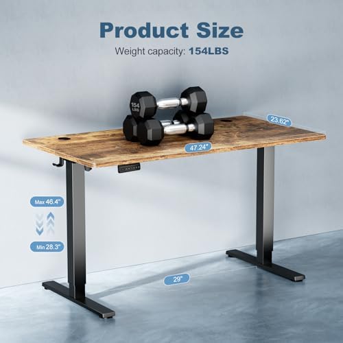 DUMOS 48 Inch Electric Standing Desk, Memory Adjustable Home Office Desk - Image 3