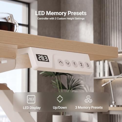 Claiks Electric Standing Desk 40x24 Inch Adjustable Desk, Nature - Image 6