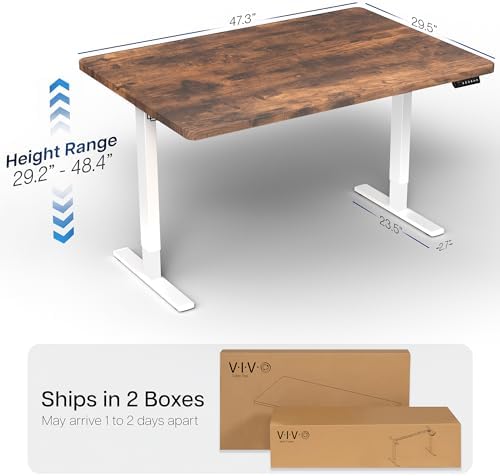 VIVO Rustic Vintage Brown 48 x 30 in Standing Desk, DESK-KIT-1W5N - Image 3