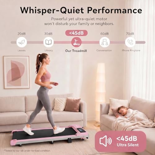 FUNMILY Walking Pad Treadmill Under Desk, 3.0HP Small Treadmill for Home/Office, 2026 Upgrade 3-in-1 Mini Treadmills with Remote Control, LED Display, 300 LBCapacity, No Assembly Required - Image 4