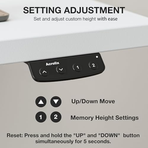 Acrolix 40x24 Electric Standing Desk with Cable Net, White - Image 6