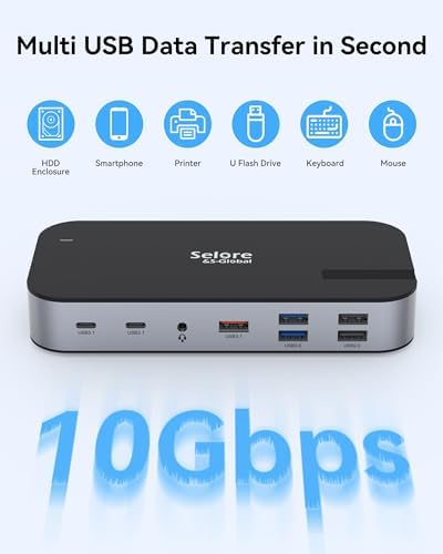 Selore 3 HDMI Docking Station Triple Monitor Docking Station 3 Monitors - Image 5