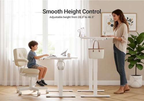 Claiks Electric Height Adjustable Standing Desk, 48x24 Inch, Cold White - Image 4