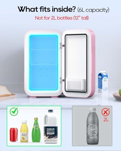 BEICHEN Mini Fridge,6 Liter / 8 Can Small Fridge for Bedroom, Car, Office - Image 5