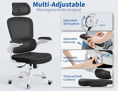 TRALT Ergonomic Office Chair Desk Chair with Adjustable Lumbar Support - Image 4