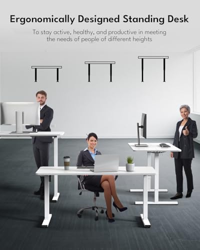 Large Electric Standing Desk, Gaming Desk, 55 x 24 Inch, White - Image 3