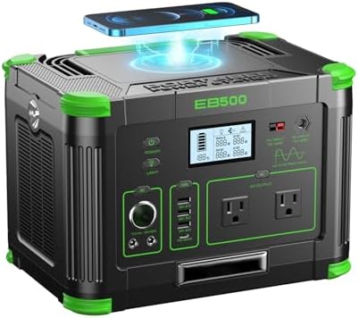 Portable Power Station 500W, 519.48Wh/140400mAh Solar Generator Backup by GRECELLPOWERSTATION