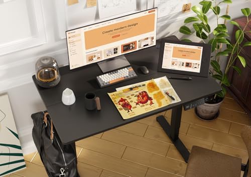 Claiks Electric Height Adjustable Standing Desk, 32x19 Inch, Black - Image 2