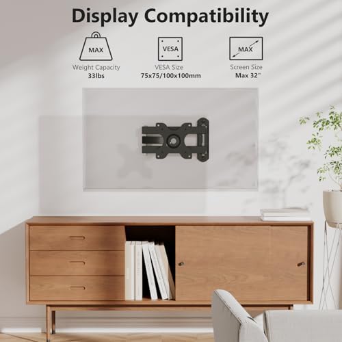 WALI TV Wall Mount Full Motion for 13-32 inch Monitor (1330LM), Black - Image 2