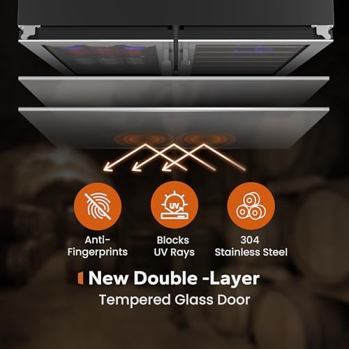 Ca'Lefort 30 Inch Wine & Beverage Refrigerator, Dual Zone Wine Fridge - Image 5