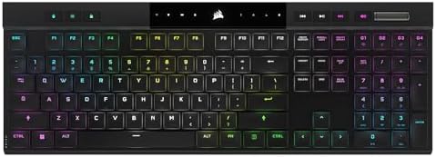 Corsair K100 AIR Wireless RGB Mechanical Gaming Keyboard - Ultra-Thin, Sub-1ms Slipstream, Low-Latency Bluetooth, Cherry MX Ultra Low Profile Keyswitches - NA Layout, QWERTY - Black by Unknown