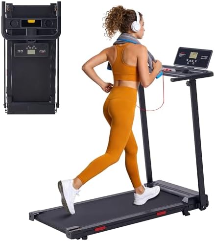 Small Treadmill for Home, Walking Pad Treadmill with Incline and Handle Bar, 3.0HP Electric Under Desk Treadmill for Small Space, 0.6-7.6MPH Portable Mini Exercise Treadmills, 350LBS Capacity by Potupus