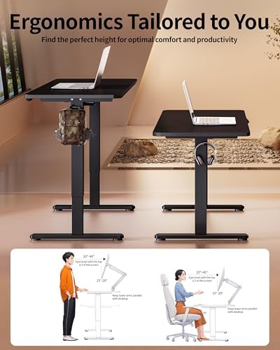 BIZUM Electric Standing Desk 60 x 24 Inch Computer Desk-Gaming Desk Black Home Office Desks Height Adjustable Memory Stand Up Computer Workstation - Image 4