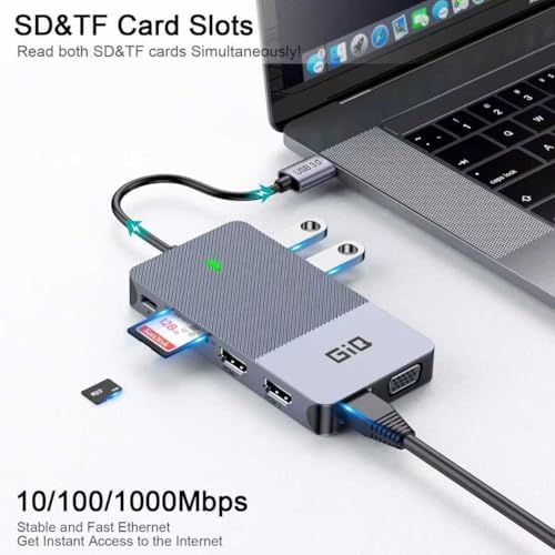 USB 3.0 Docking Station Dual Monitor,2*HDMI HUB Displaylink Dock for Laptop - Image 5