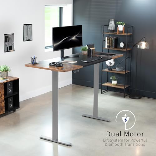 VIVO Black/Vintage Brown 71 x 30 in Standing Desk, DESK-KIT-E2G7BN - Image 4
