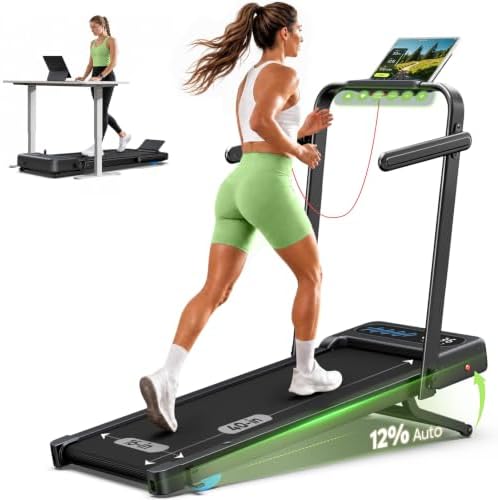 WELLFIT Auto Incline Walking Pad with Handle Bar, Under Desk Treadmill by WELLFIT