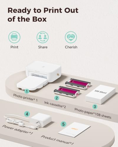 HPRT 4X6 Photo Printer for iPhone & Android, with 108 Sheets & 2 Ink Ribbon - Image 3