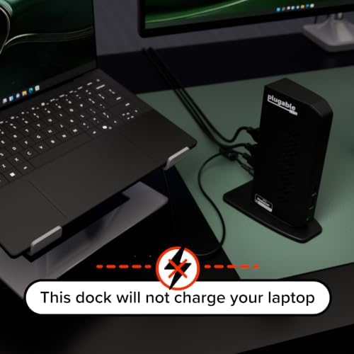 Plugable Dual DisplayPort & HDMI Docking Station - USB 3.0 & USB-C Laptop Dock for Dual Monitors, DisplayLink, Mac (Driver Required), ChromeOS & Windows, Gigabit Ethernet and Audio (UD-6950Z) - Image 6
