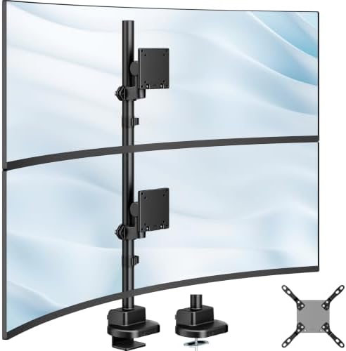 monTEK Heavy-Duty Stacked Dual Monitor Stand for 24-57" Screens by monTEK
