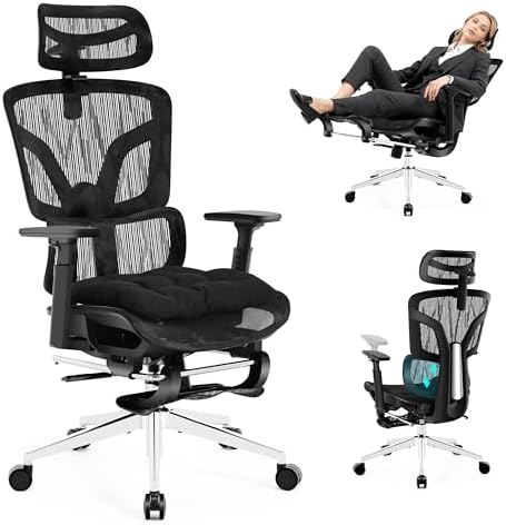 Ergonomic Office Chair with Footrest 4-Level Adjustable Lumbar Suppor by NexthroOfficeChair