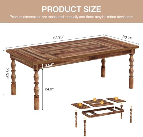 Tribesigns Large Walnut Executive Office Desk, 62" Farmhouse Computer Desk - Image 2