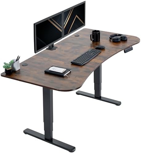 VIVO Rustic Vintage Brown 63 x 32 in Standing Desk, DESK-KIT-2B1N by VIVO