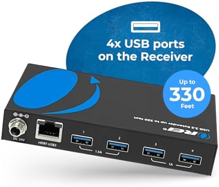 OREI USB Extender Over Ethernet 330ft USB 3.2 Gen1 5Gbps 4-Port USB Hub - Image 4