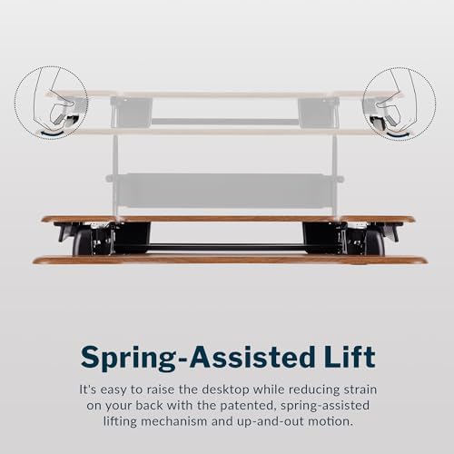 Vari Pro Plus 36 Standing Desk Converter – Spring-Loader Lift – Walnut - Image 6