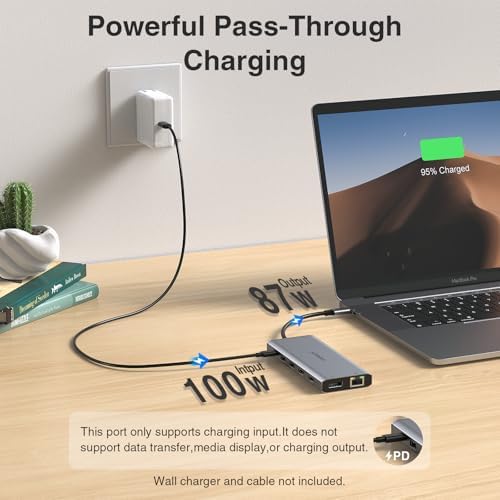 USB C Docking Station 3 Monitors USBC Hub Laptop Dual Monitor Multi Adapter - Image 5