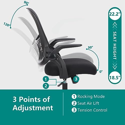 Sweetcrispy Executive Home Office Chair, Mesh Office Chair, Black - Image 4