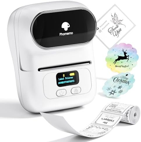 Phomemo M110 Label Printer, Portable Thermal Label Maker with Display by Phomemo