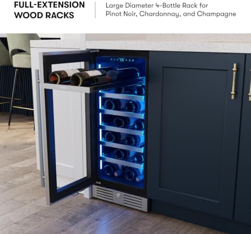 Zephyr Presrv 15 Inch Slim Wine Fridge Beverage Refrigerator Under Counter - Image 5