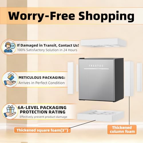 1.7 Cu.Ft Mini Fridge with Freezer, Mini Fridge for Bedroom, Small Refrigerator, Dorm Refrigerators with Freezer, Compact Refrigerator for Office, Apartment, Bedroom (Grey) - Image 4