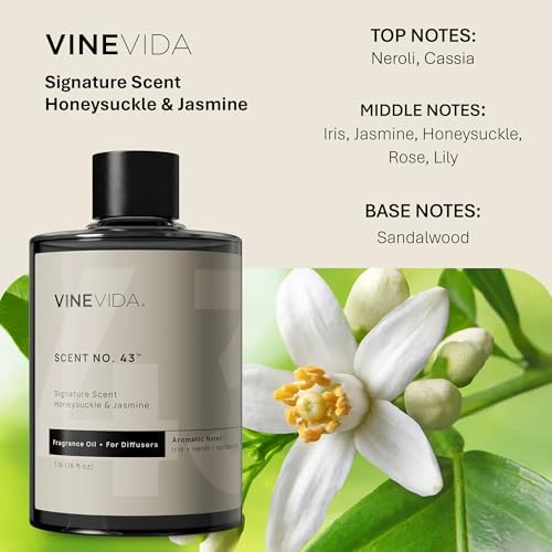 VINEVIDA [16 Fl Oz] Honeysuckle & Jasmine Fragrance Oil for Cold Air Diffusers, Essential Oils for Diffuser Oil Refill & Air Freshener Room Spray - Image 2
