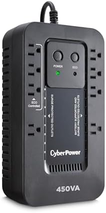 CyberPower EC450G Ecologic Battery Backup & Surge Protector UPS System, 450VA/260W, 8 Outlets, ECO Mode, Compact Uninterruptible Power Supply by Unknown