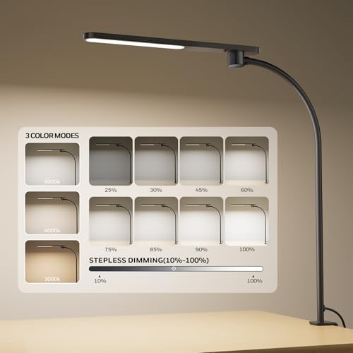 Honeywell HJ2 Clip On LED Desk Lamp with Clamp, Adjustable Reading Light - Image 2