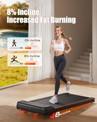 TREAFLOW Walking Pad with Incline, Under Desk Treadmills for Home - Image 2
