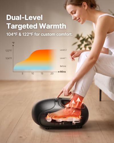 Shiatsu Foot Massager with Heat and Air Compression for Plantar Fasciitis - Image 4