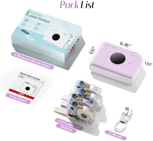 Phomemo Ribbon Printer, A30 Bluetooth Mini Label Maker Machine with 4 Tapes, Portable Ribbon Label Printer with Waterproof Labels, Rechargeable for Gift Wrap, Cloth Name Tag, in/Outdoor Use - Image 6