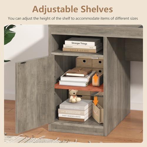 YOMILUVE 65" Computer Desk with 3 Drawers & Printer Shelf for Home Office - Image 6