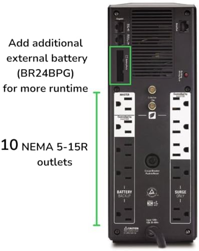 APC 1500VA/900W Back-UPS Pro UPS Battery Backup for Home Office Electronics - Image 4