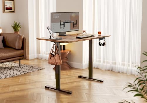 YDN 48 x 24 Inch Rustic Brown Electric Standing Desk - Image 2